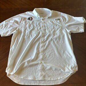 Columbia Sportswear PFG White Mens Large Florida State Seminoles Vented Shirt